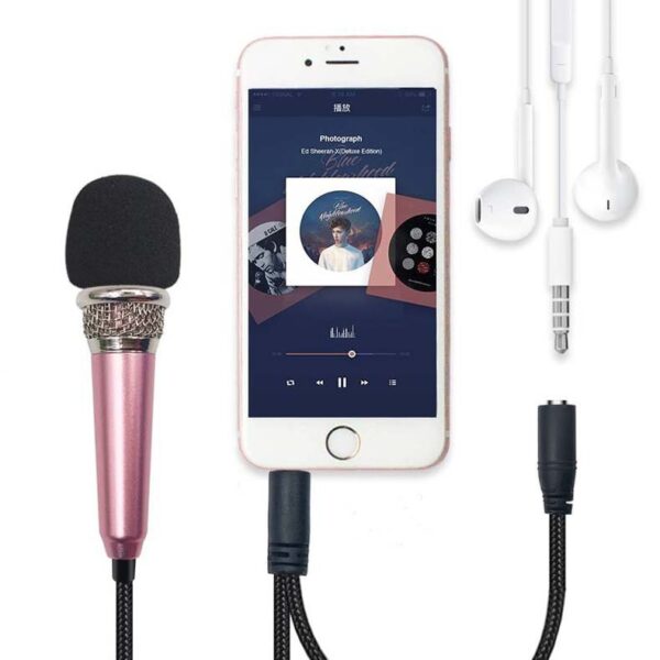 Mini Karaoke Condenser Wired 3.5mm Microphone Mic Mobile Phone For Android