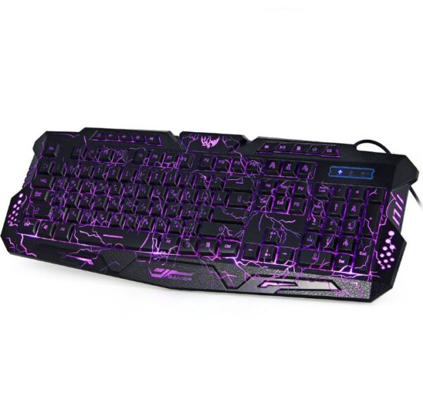 J10 tricolor backlight wired gaming keyboard set colorful luminous gaming mouse keyboard Russian keyboard – Image 5