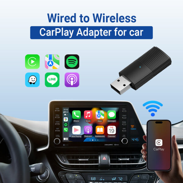 Original Car Wired To Wireless Carplay Box Android Auto – Image 9