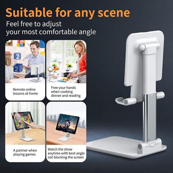 Cell Phone Stand Desktop Holder Tablet Stand Mount Mobile Phone Desktop Tablet Holder Table Cell Foldable Extend Support Desk Mobile Phone Holder Stand – Image 3