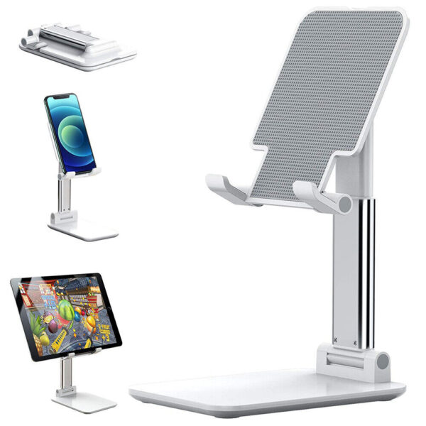 Cell Phone Stand Desktop Holder Tablet Stand Mount Mobile Phone Desktop Tablet Holder Table Cell Foldable Extend Support Desk Mobile Phone Holder Stand – Image 2