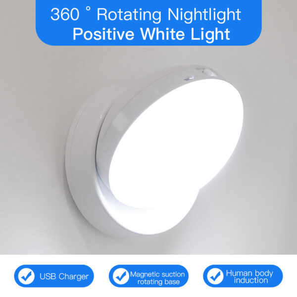 Rotating Human Body Sensor Light Corridor Garage Light Wardrobe Light Motion Sensor Night Light – Image 4