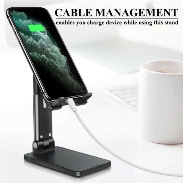 Cell Phone Stand Desktop Holder Tablet Stand Mount Mobile Phone Desktop Tablet Holder Table Cell Foldable Extend Support Desk Mobile Phone Holder Stand – Image 10